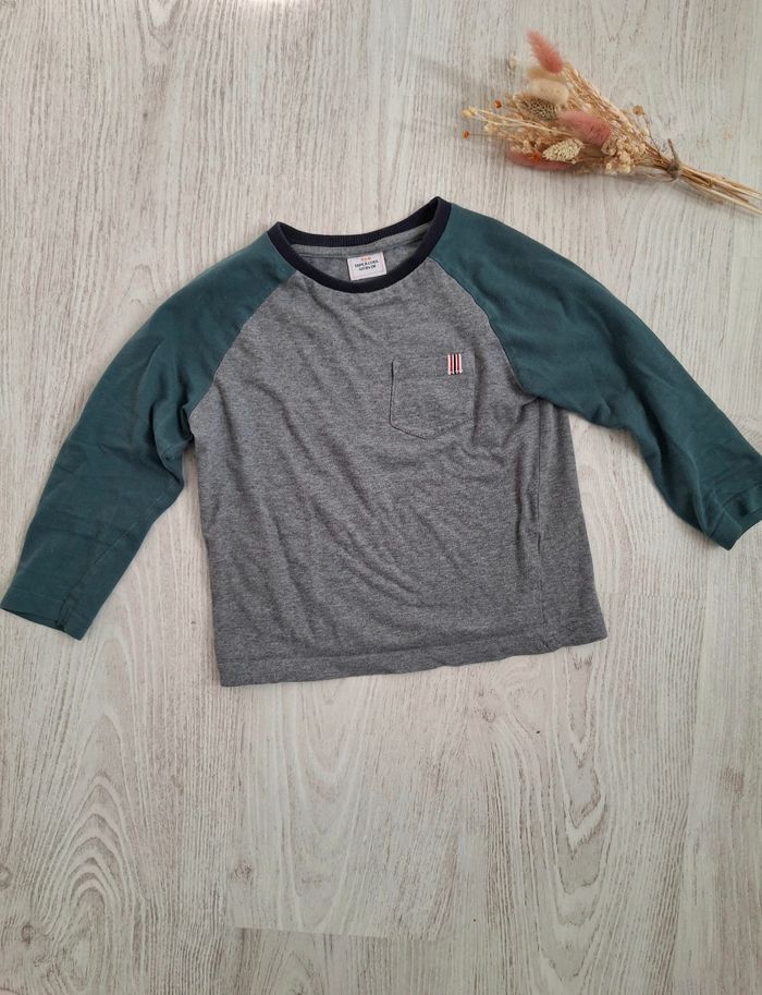 Haut/tee-shirt garçon gris/vert Tape à l’œil/TAO - 4 ans - photo numéro 1