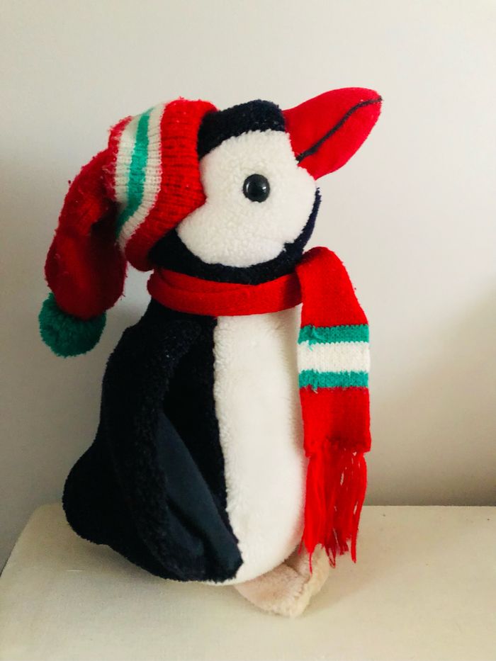 Peluche pingouin manchot décoration noël vintage - photo numéro 6