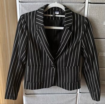 Blazer cintré rayures noir / blanc