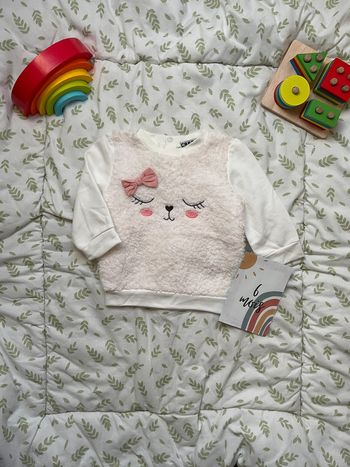 pull col rond devant en polaire blanc 6 mois creeks