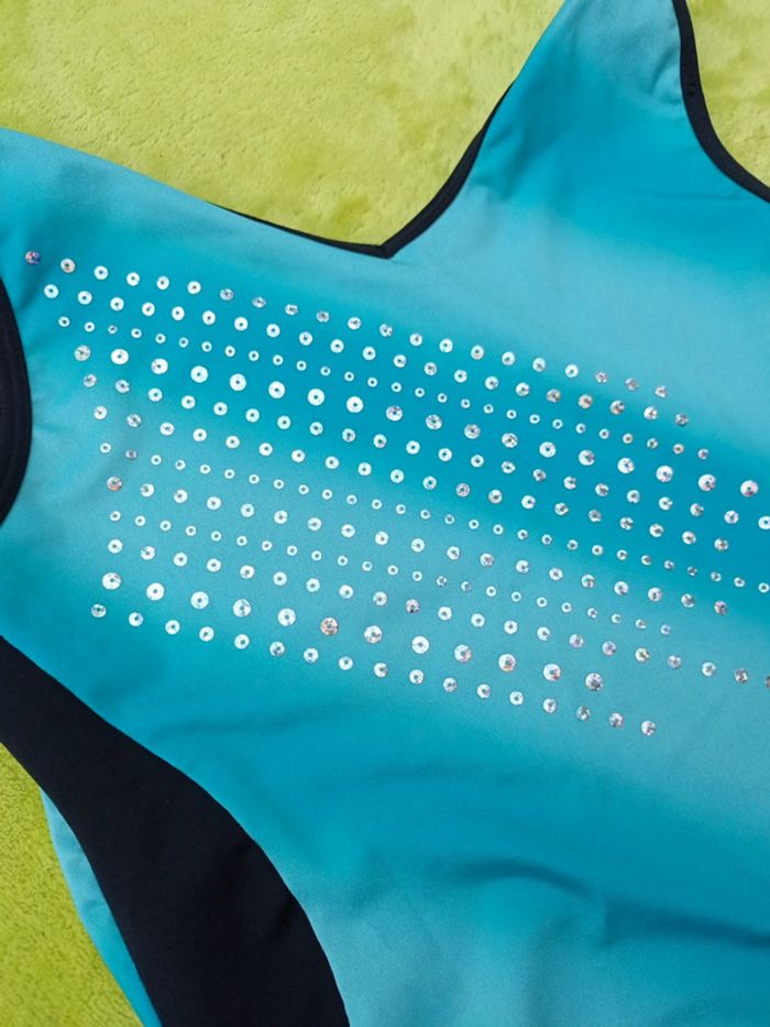 Justaucorps bleu turquoise Decathlon taille 14 ans - photo numéro 3