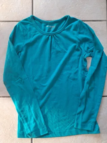 Tee shirt manches courtes bleu turquoise uni 8 ans  👧 Orchestra en TBE