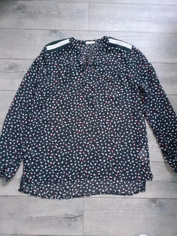 Blouse femme noir à motifs XL neuve