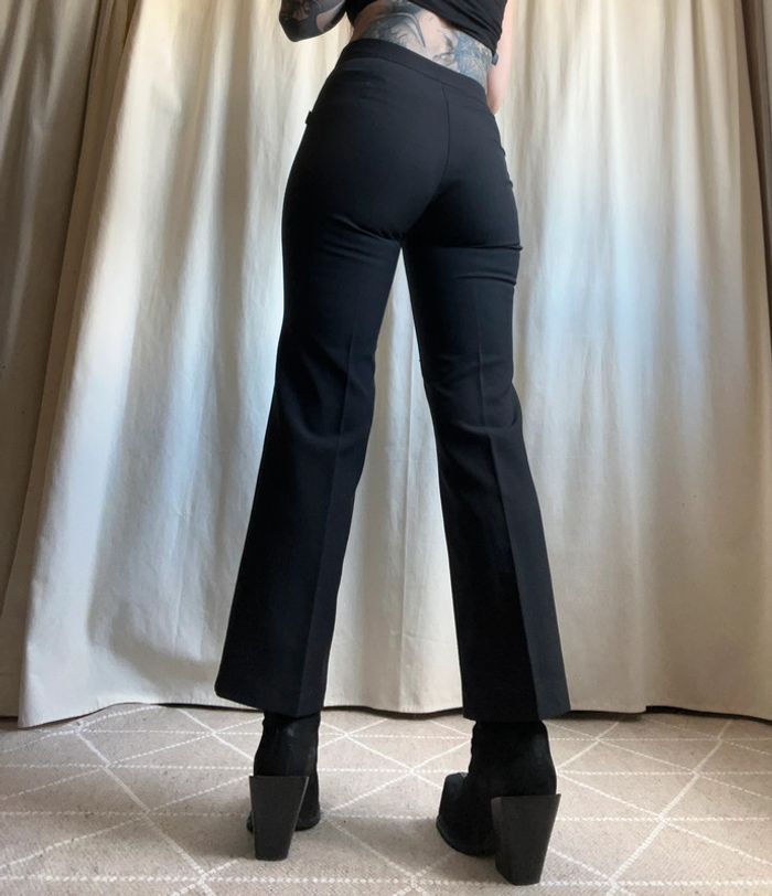 Pantalon jambes larges taille haute Post Punk Goth vintage made in France 🇫🇷 80s - Taille S - photo numéro 3