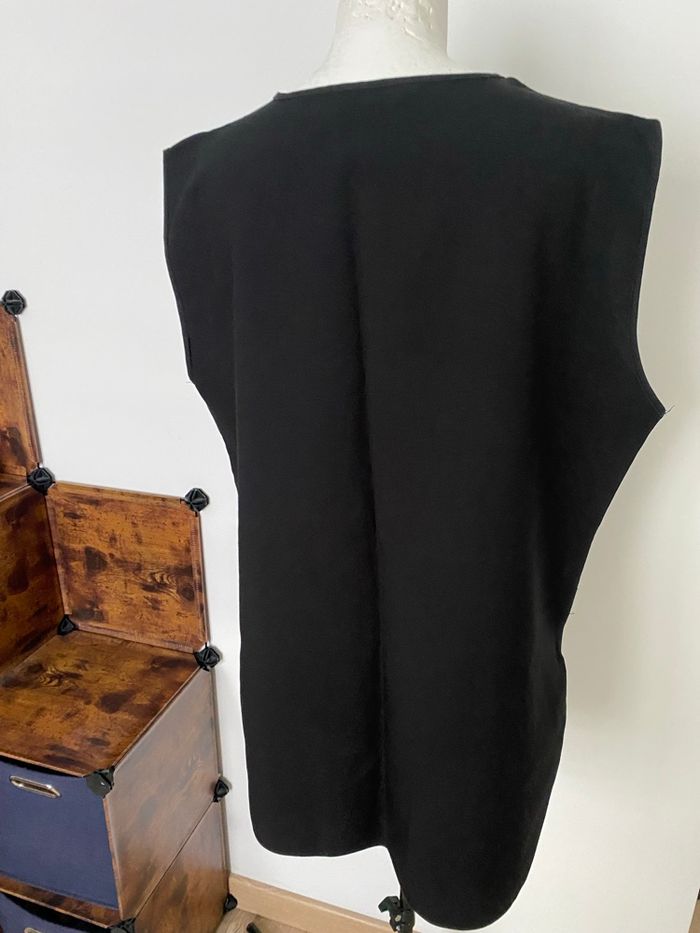 Gilet noir fluide sans manches oversize ✨ chic & minimaliste – idéal 48/50 - photo numéro 3