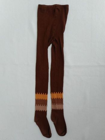 Collant maille coton marron - 7/8 ans