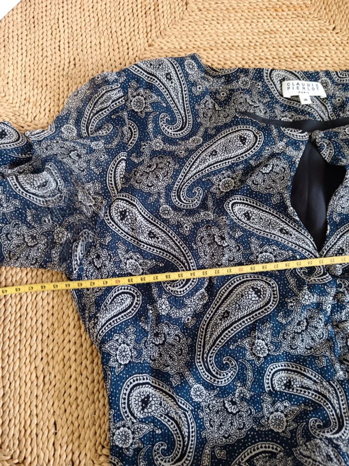 Claudie Pierlot | Robe Rizalde  bleu Et noir | t. 36 - photo numéro 12