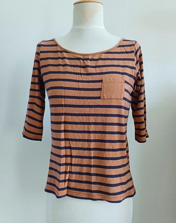 T-shirt à rayures manches 3/4 taille 40