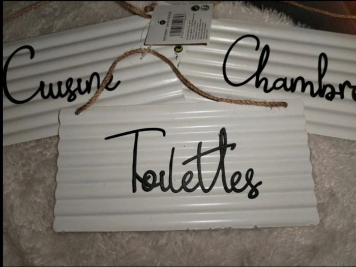 Lot de trois pancartes décoratives pièces de la maison "Gifi" neuves - photo numéro 4