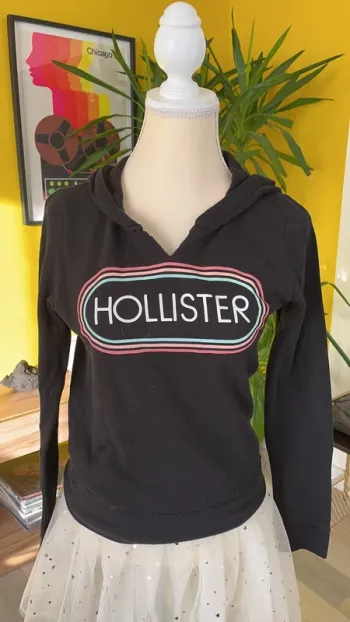 Sweat à capuche noir Hollister
