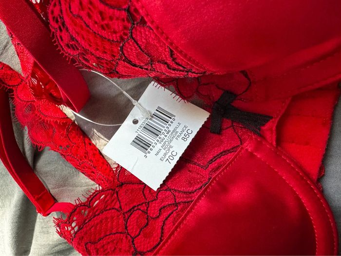 Soutien-gorge rouge gorge - photo numéro 2