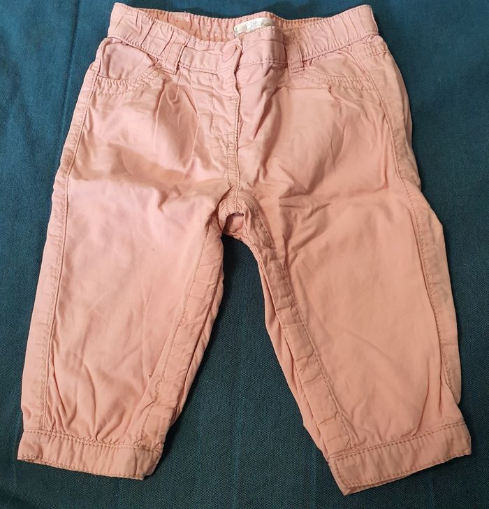 Pantalon fille rose été Kitchoun 9 mois - photo numéro 2