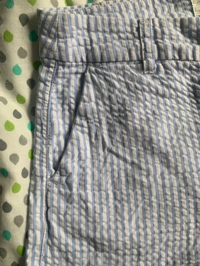 Short léger rayé bleu ciel et blanc - photo numéro 4