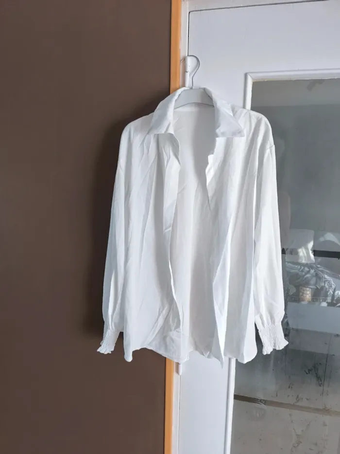 Chemise ouverte blanche femme XL