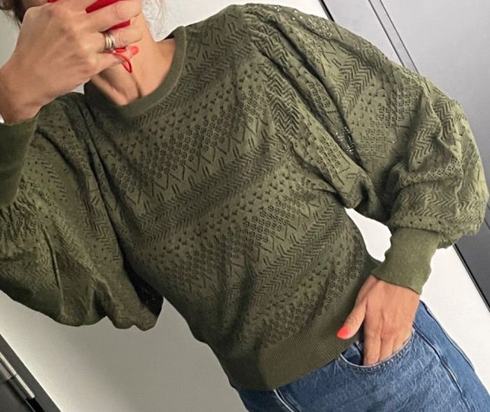 Pull neuf MANGO kaki taille S 36 38
