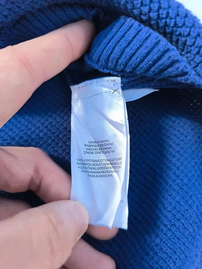 Pull bleu Ralph Lauren femme taille XL petit prix car découpé en bas - photo numéro 9