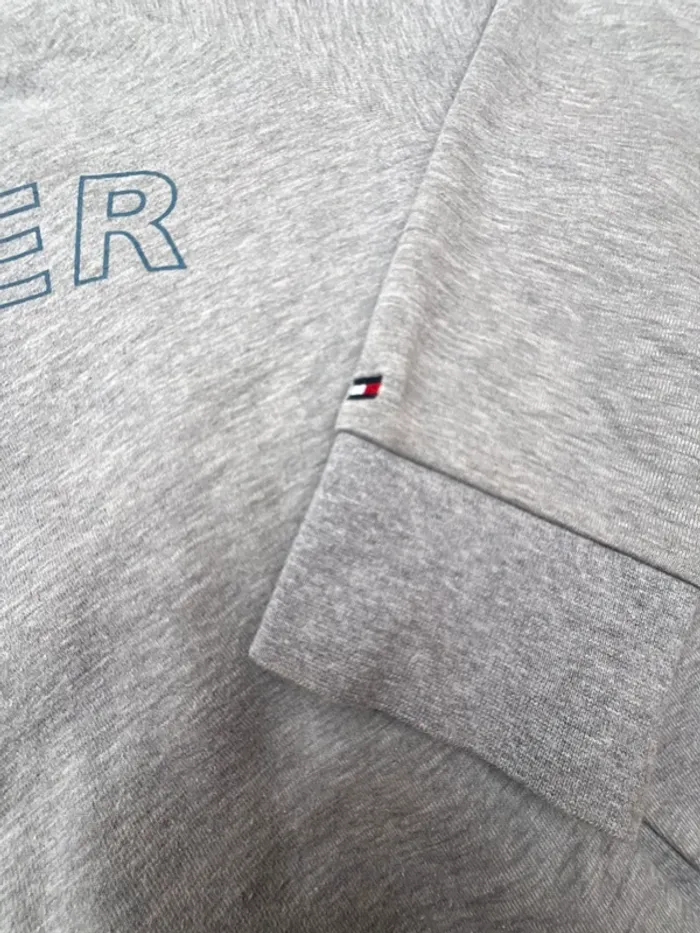 Veste full zip tommy Hilfiger gris taille L - photo numéro 4
