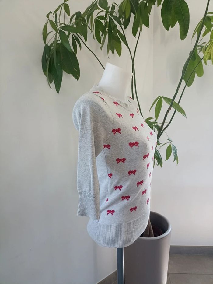 Haut manches 3/4 Heritage gris et rouge taille S - photo numéro 4