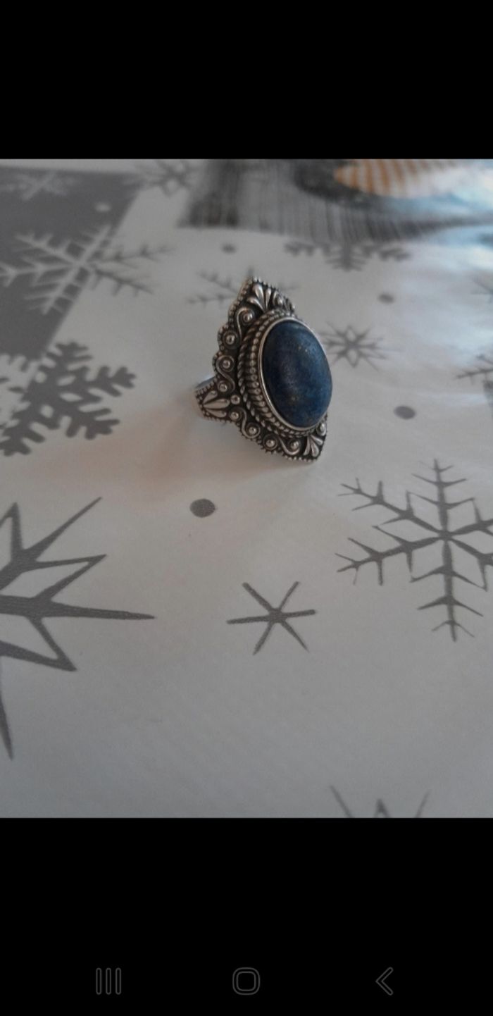 Bague argent 925 et Lapis Lazuli - photo numéro 3
