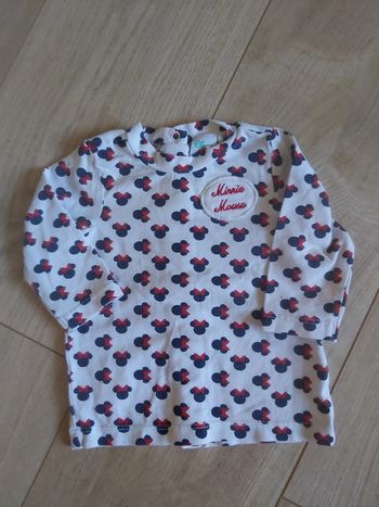 Tee-shirt manches longues fille Disney Minnie 3 mois comme neuf (78)