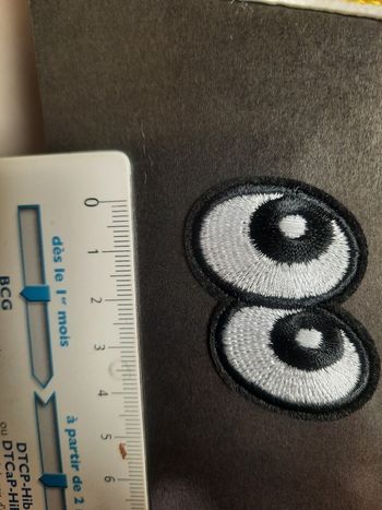 Déco patche thermocollant broder fer à repasser ecusson 2 yeux