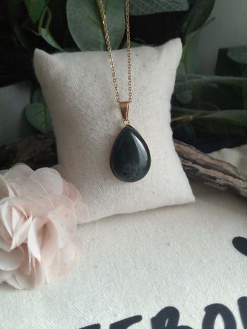 Collier pierre d'agate mousse naturelle