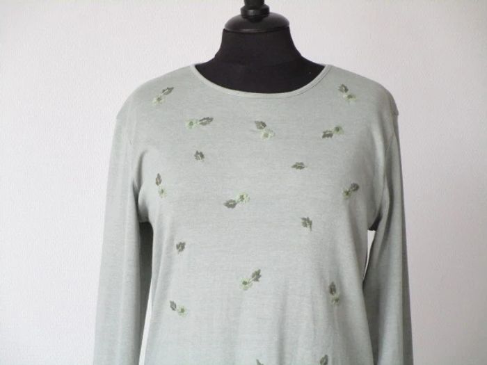 T-shirt vert vintage fleurs 40 TBE