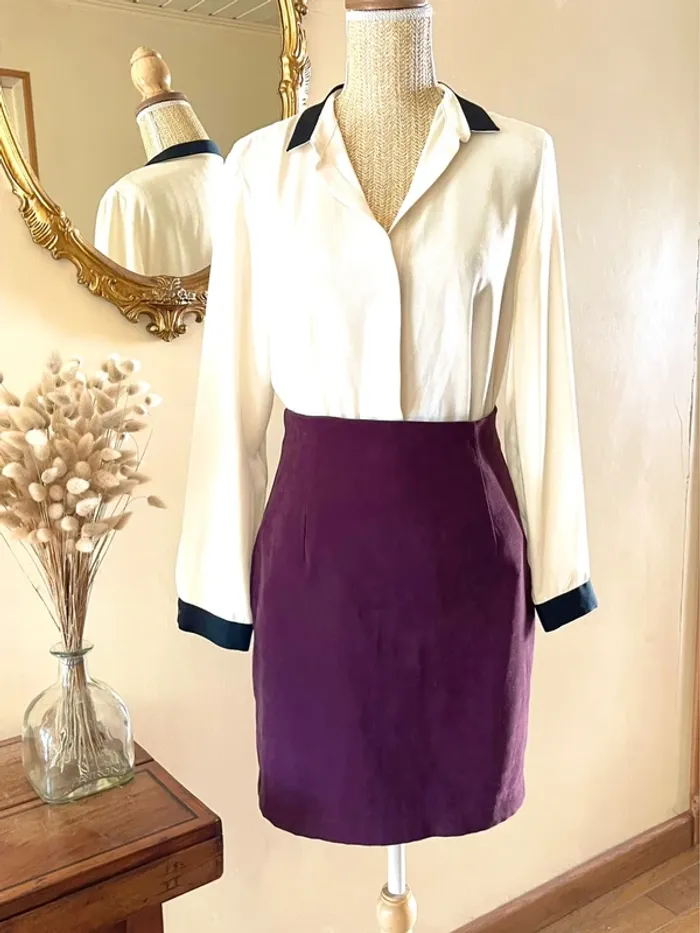 Sublime Jupe Vintage Kiabi - Bordeaux/Aubergine - Touché Pêche - photo numéro 4