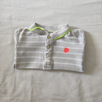 Polo bébé rayé gris Kitchoun 9 mois