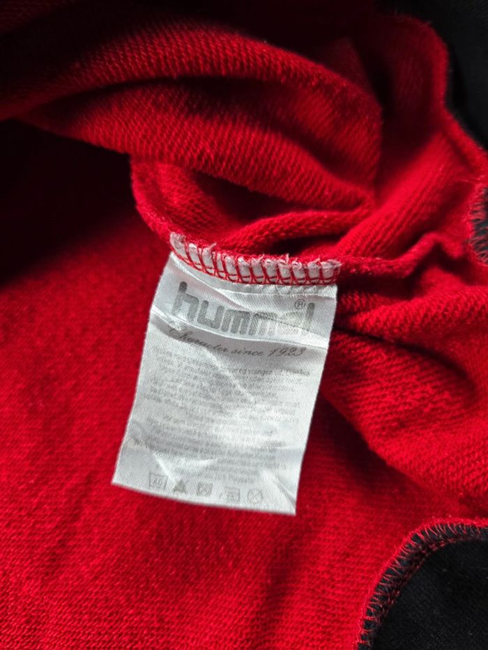 Sweat Hummel Rouge Vintage 90s col camioneur full zip Sportwear Unisexe Chevron Rétro taille L - photo numéro 6