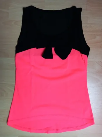 Débardeur fluo partie noire transparente TBE taille 36/38