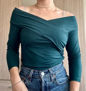 Body col bardot ASOS bleu canard