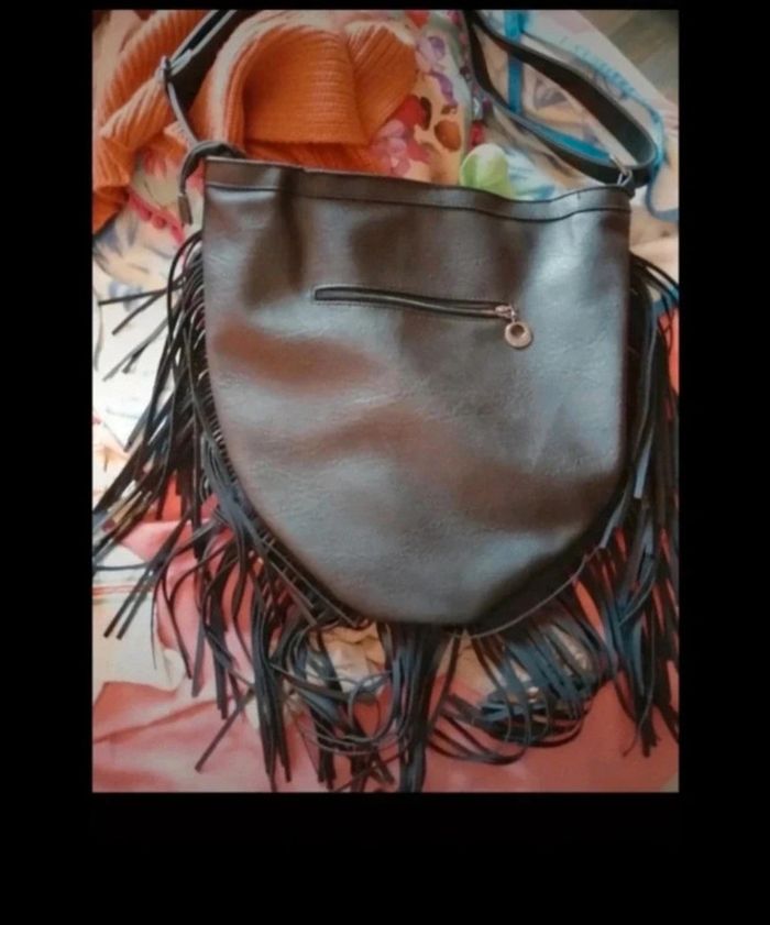 Grand sac à franges tête de mort en relief - photo numéro 5