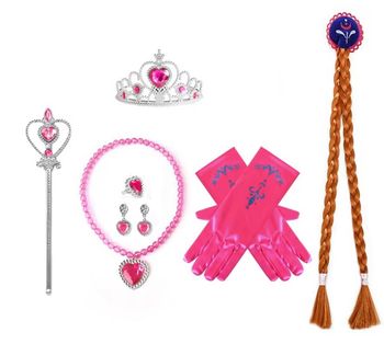 Lot d’accessoires Princesse rose fuchsia, couronne, baguette, bijoux, gant Taille unique 3-6ans