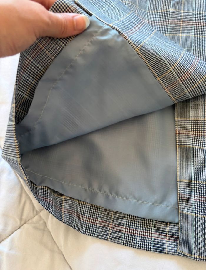 Jupe tailleur Weinberg Paris vintage 90s gris noir prince de galles carreaux taille XL/42 - photo numéro 8