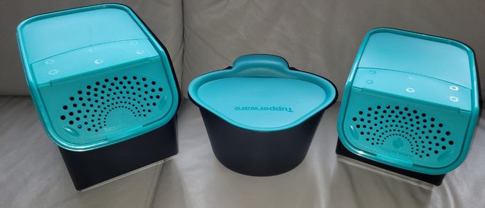 Lot de 3  Tupperware pour les pommes de terre oignons et poubelle de table - photo numéro 8