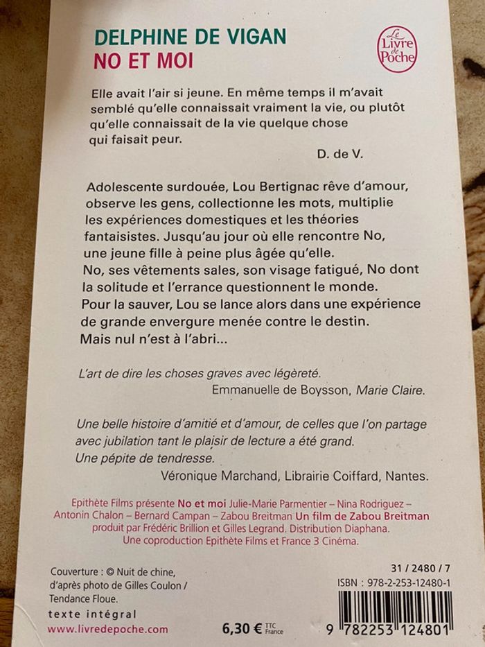 Livre Delphine De Vigan No et Moi - photo numéro 2