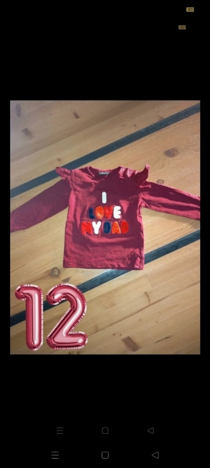 Haut manches longues fille 12 mois