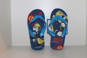 tongs sam le pompier bleu lanières bleue 28/30
