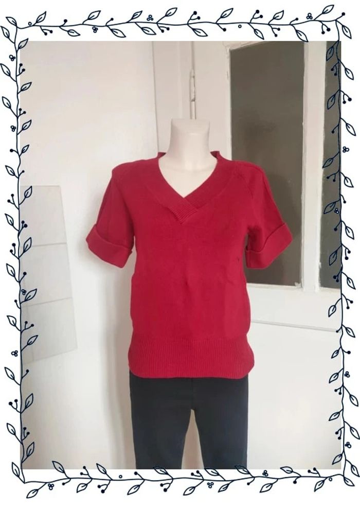 Pull rouge manches courtes Camaïeu (L) Camaïeu Beebs by Kiabi