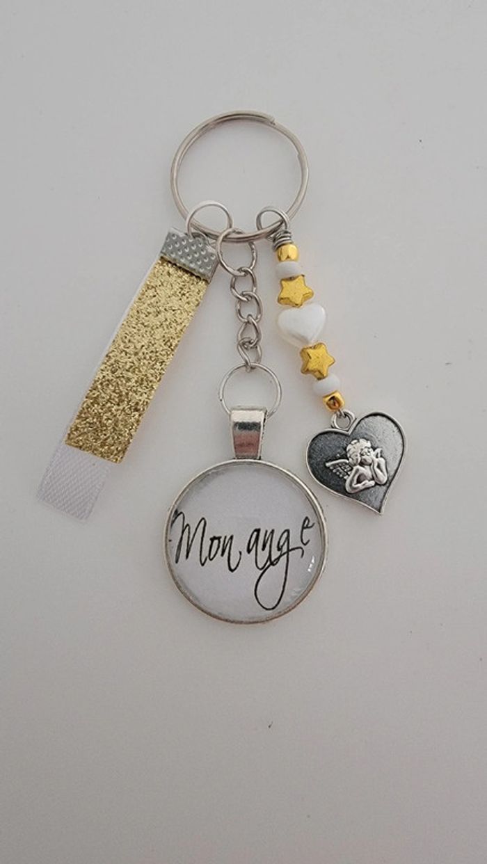 Cadeau st Valentin, porte clé message bijoux de sac " mon ange"