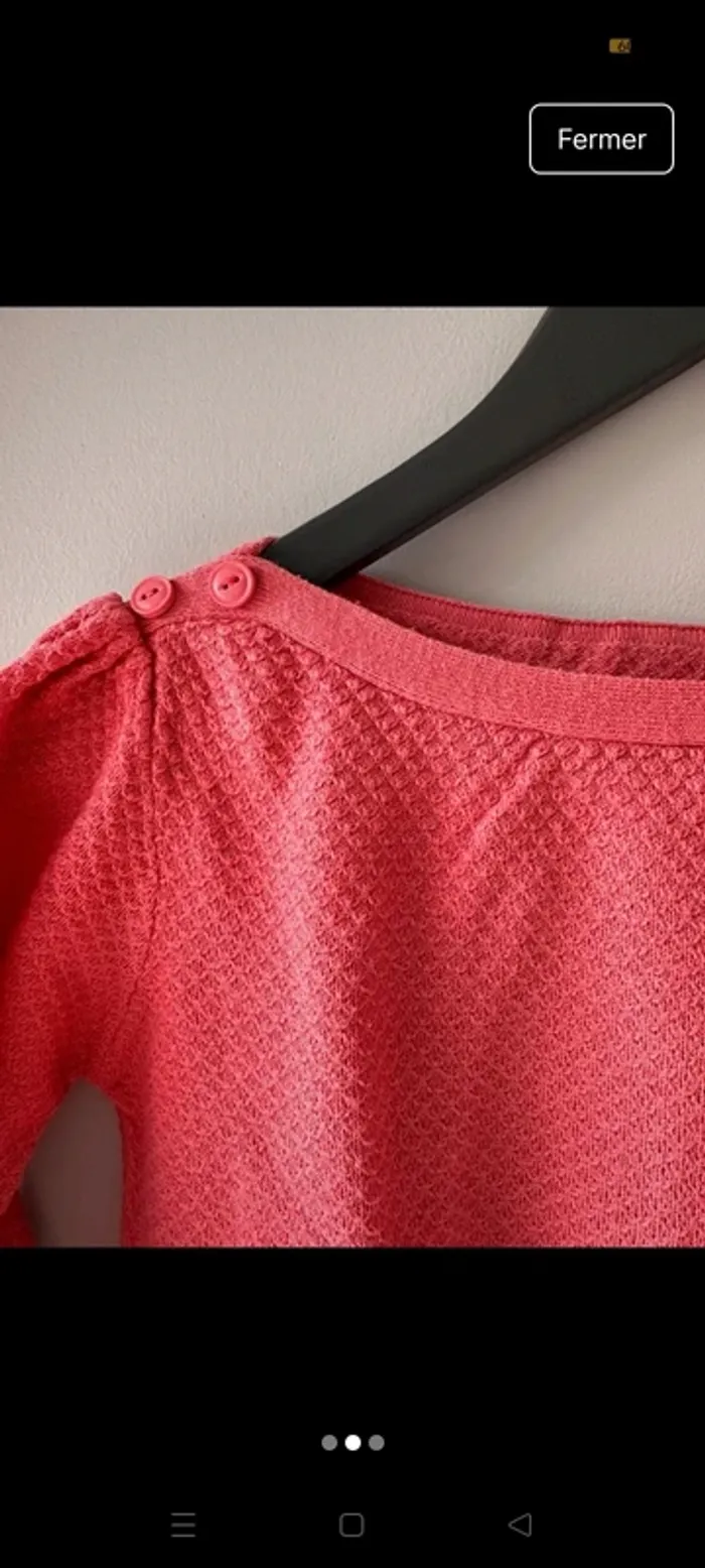 Pull rose vif / fuchsia texturé "Naf Naf" - photo numéro 3