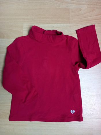 Sous pull manches longues rose framboise Obaïbi 23 mois Excellent état