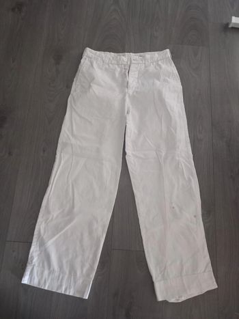 Pantalon en Coton Blanc Taille 38