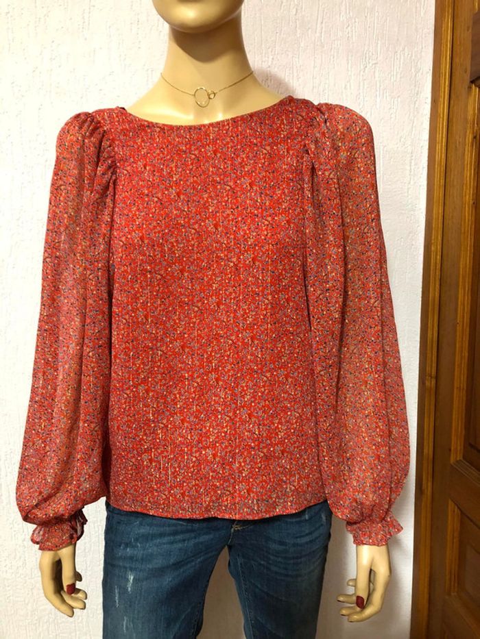 Blouse rouge à fleurs naf naf - n e u v e