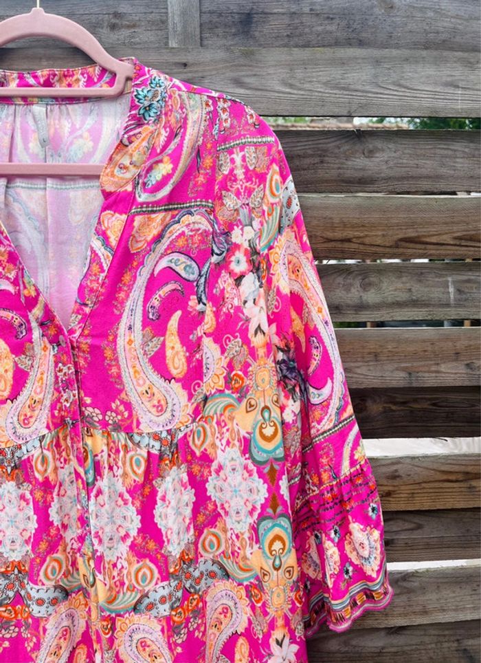 Robe longue rose - Taille L - photo numéro 5