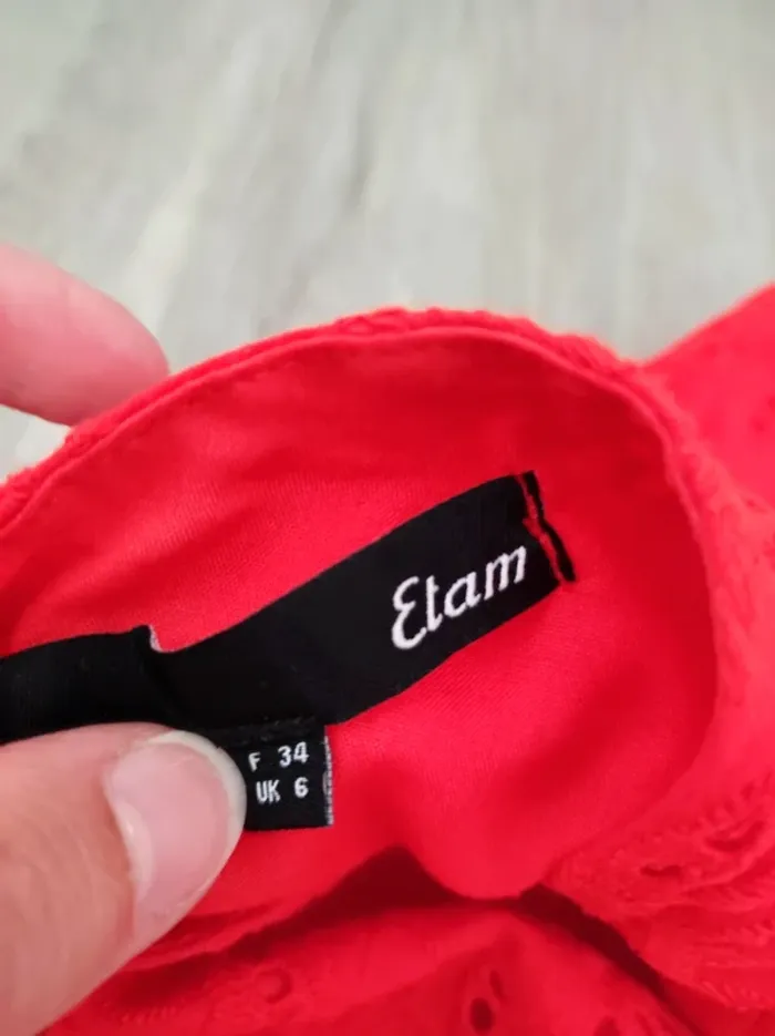 Robe rouge asymétrique XS Etam - photo numéro 5