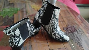 Chaussures femme boots Chelsea blanc/gris T 37