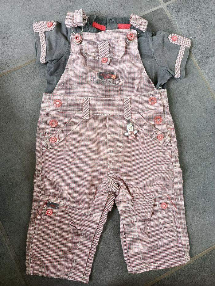 Ensemble garçon 3 mois salopette+tshirt