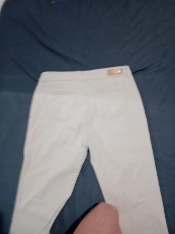 Pantalon femme 44 crème type toile c8 - photo numéro 5